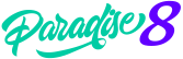 Paradise 8 Casino logo a bright, energetic green and rich, bold purple color, all woven together with a very stylish script. This is a fun online casino that promises a large variety of slots, a good selection of table games, and some really attractive promotions. Security and excitement at Paradise 8 Casino.